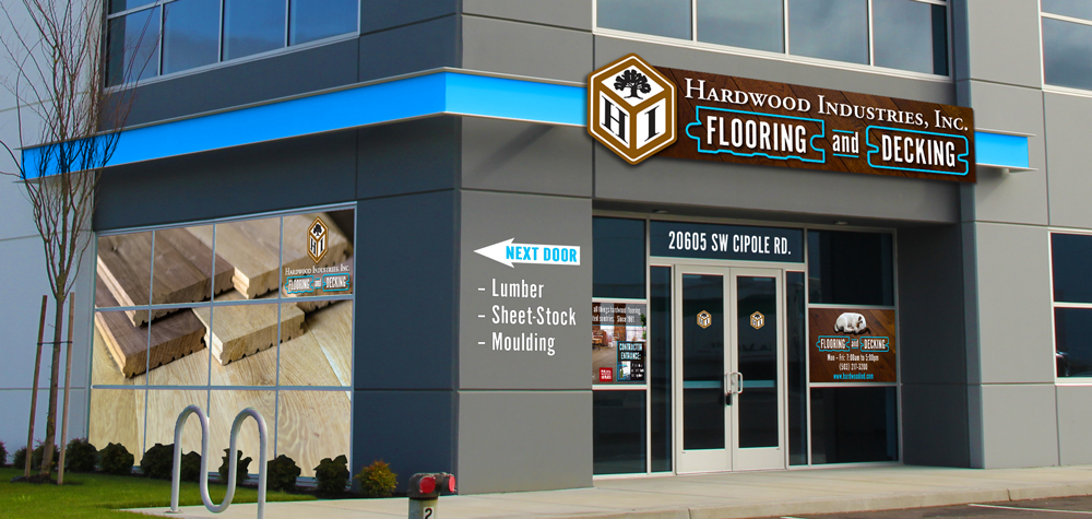 Hardwood Industries Flooring and Decking Location front entrance.