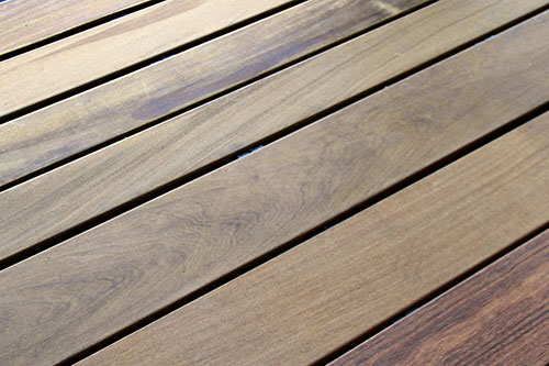 Ipe decking raw, Installed but not finished.