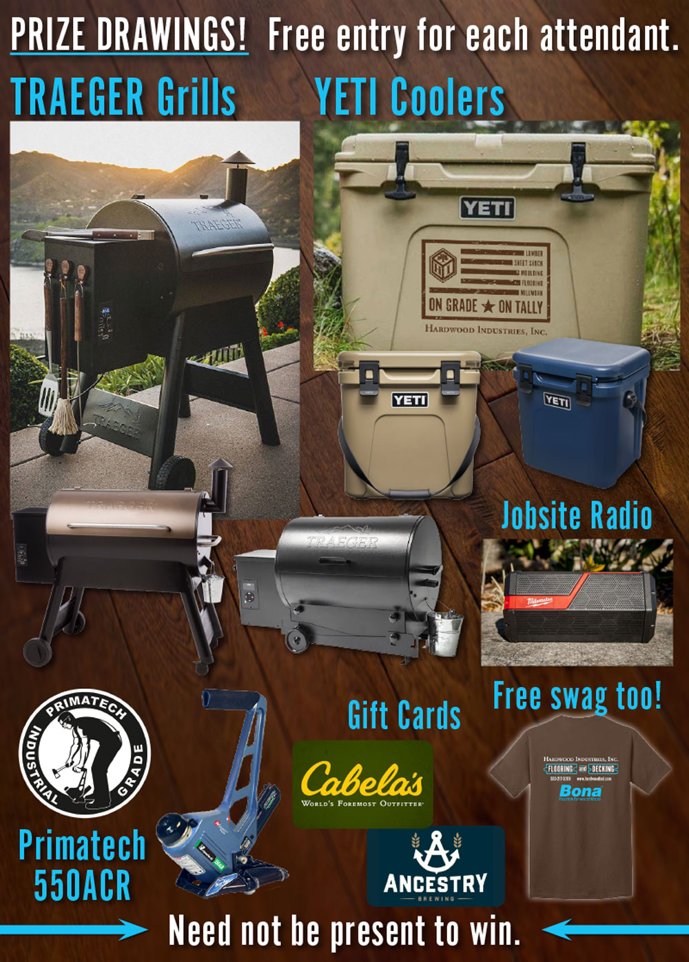 Don’t miss your opportunity to win a Traeger Grill, Yeti Cooler, and more!  Plus, day-of-only sale specials during the grand opening celebration.
