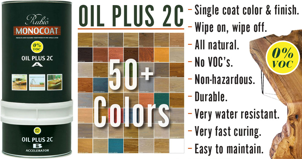 Rubio Monocoat Oil Plus 2C - A hardwax oil wood finish that colors and protects in only 1 single layer!