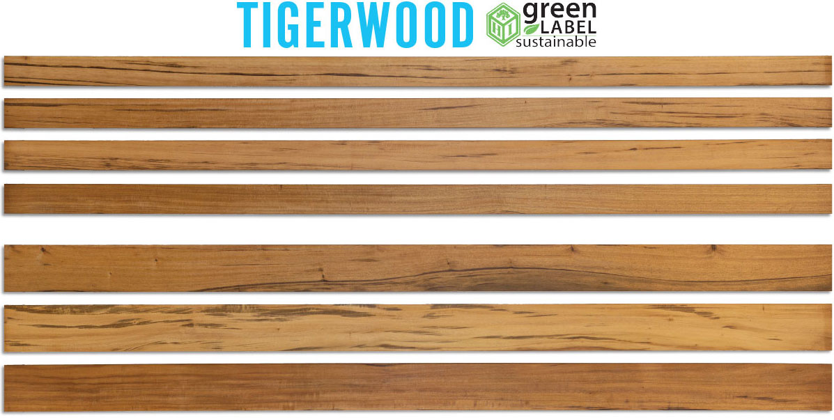 Tigerwood decking in 4 inch and 6 inch width.